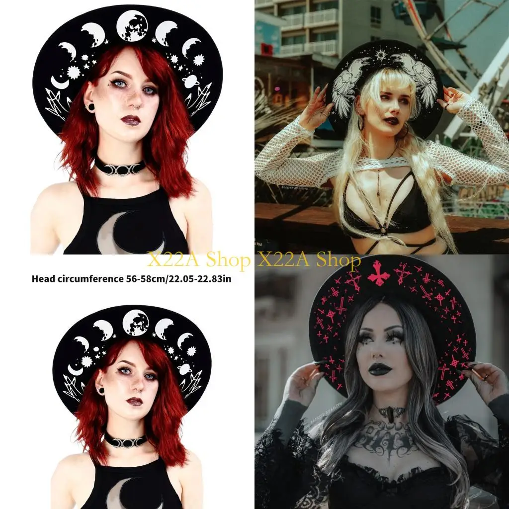 Unique Lightweight Gothic Themed Hat for Travel Friendly Carry and Costume Parties Providing Comfort During Long Event