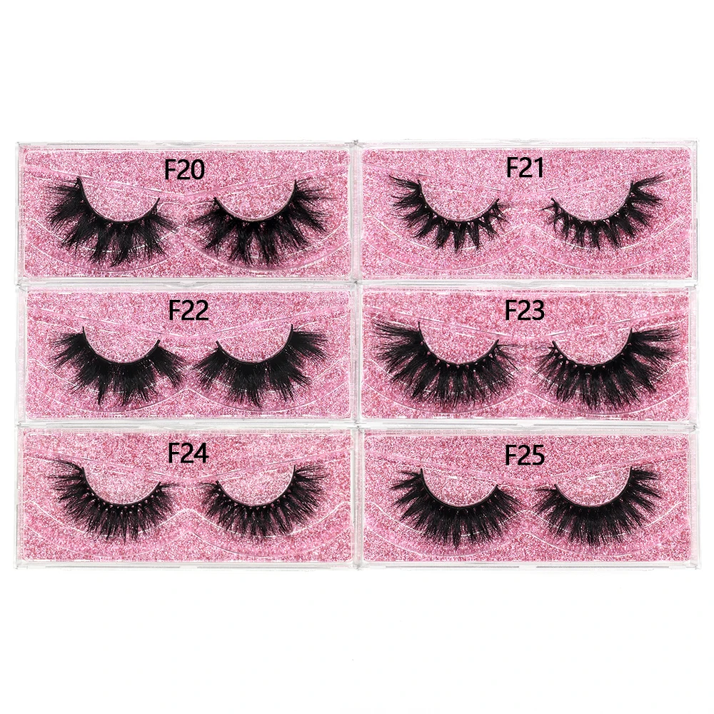 FOXESJI Makeup Mink Lashes Fluffy Soft Wispy Natural 3D Mink Lashes Cross Full Eyelash Extension Reusable False Fake Eyelashes