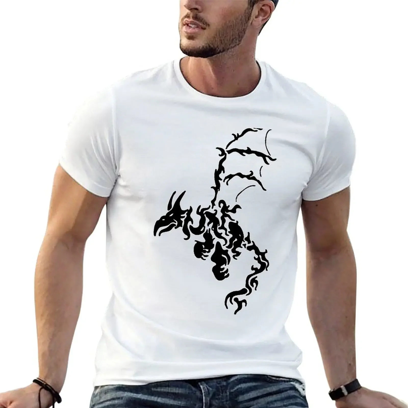 

Tribal Dragon T-Shirt Man t-shirt rapper graphic tees Blouse cute tops men workout shirt