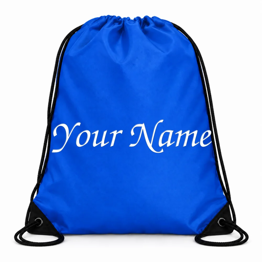 Customized Name Drawstring Sack, Personalized Text Print Sackpack, Lightweight Drawstring Bag for Gym, Sports, Party & Travel
