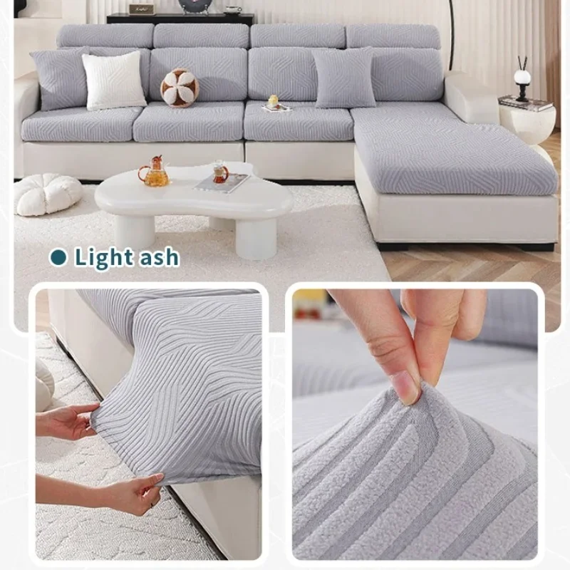 

Thick Jacquard Sofa Seat Cover Spandex Elastic Dust Proof Removable Cleaning Furniture Protective Cover Non Slip All Season Use