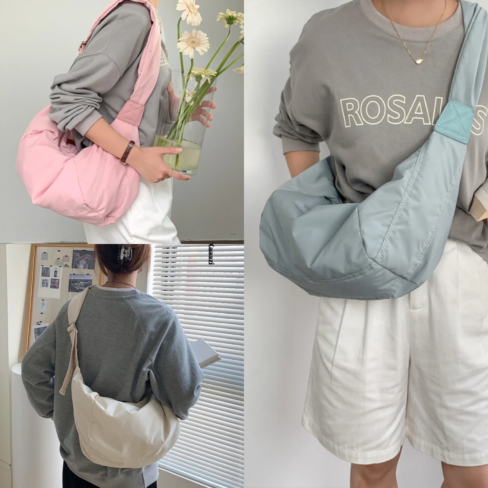 

Fashion Dumpling Bag Summer Crossbody Bag Casual Nylon Handbag Large Capacity Cute Shoulder Bag Niche Designer Lady Bag New 2023