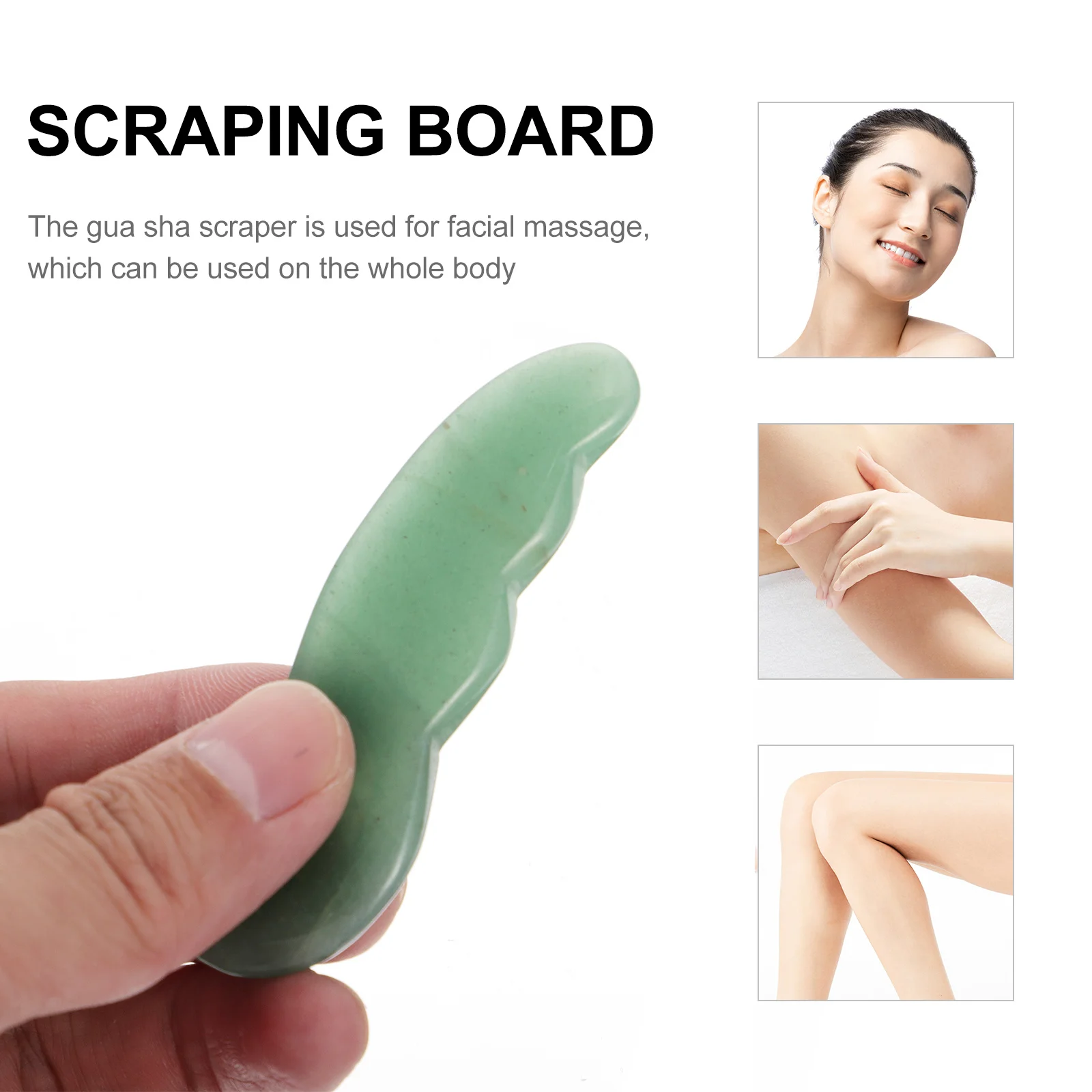 1Pcs High Quality Jade Scraping Plate Portable Gua Sha Tool Anti Wrinkle Self Care Lymphatic Massage Anytime Anywhere