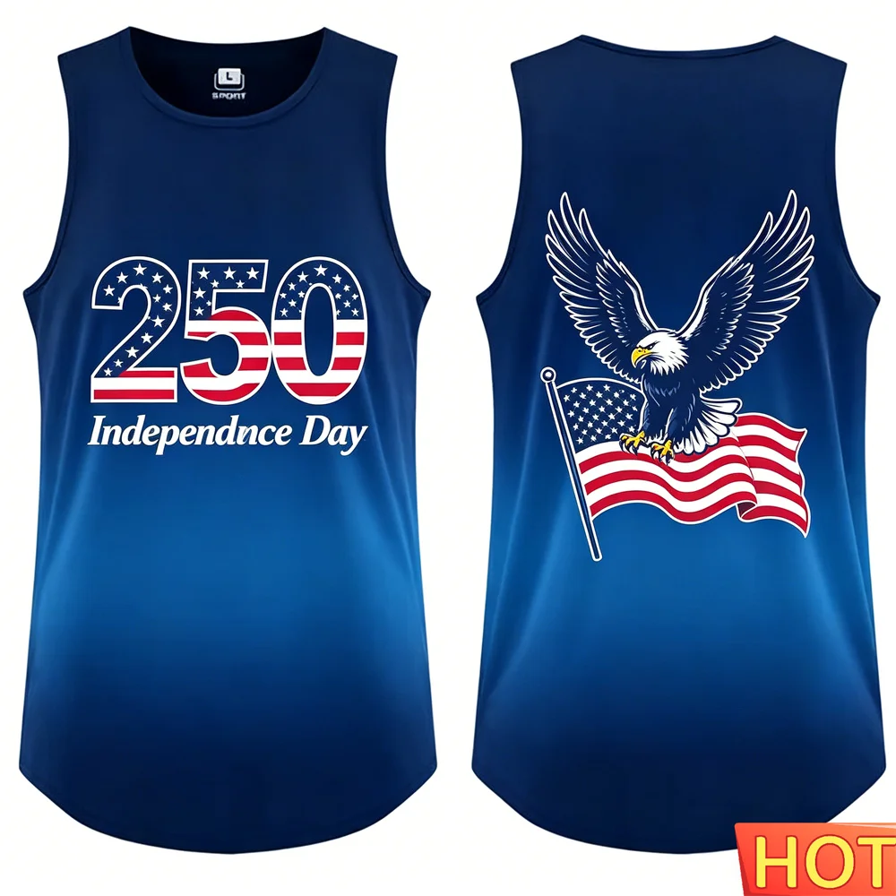 US Men's and Women's Celebration men's t-shirts and tank tops 250th Anniversary Celebration T-shirt summer Independence Day vest