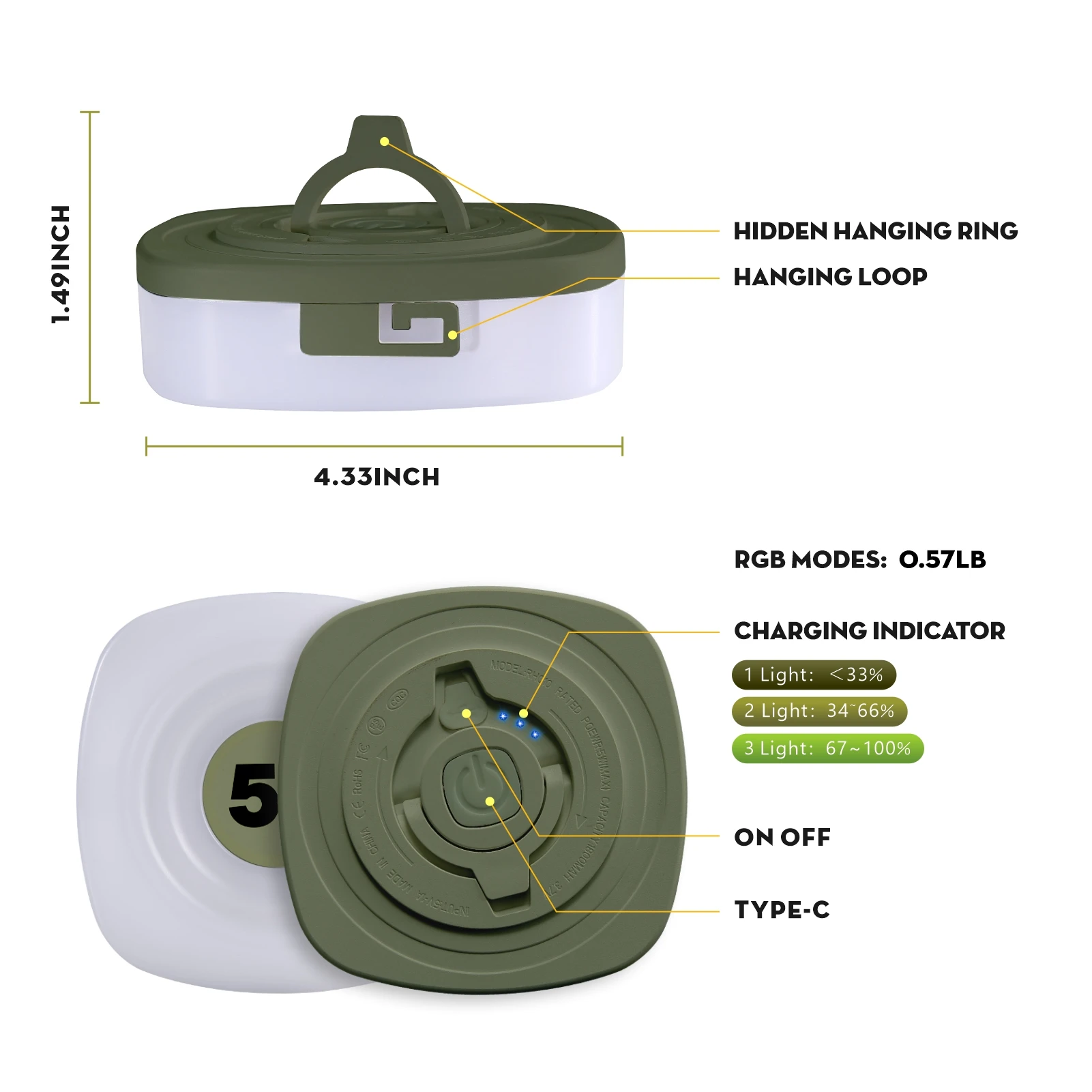 2PCS Outdoor Solar Camping String Lights Portable USB Rechargeable Tent Lamp with Emergency Power Bank Function for Hiking