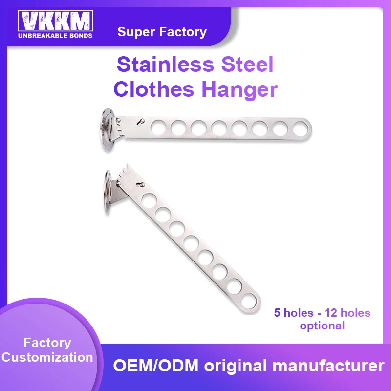 VKKMD Stainless Steel Clothes Hanger - Durable and Stylish, Customizable 5 to 12 Holes, OEM/ODM Factory Direct