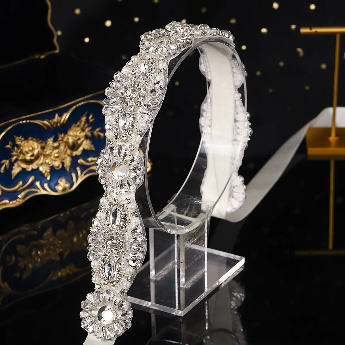 Luxury Sliver Heavy Duty Bridal Girdle Sparkling Crystal Flower Belt For Women Palace Style Aristocrat Waist Chain As Gifts