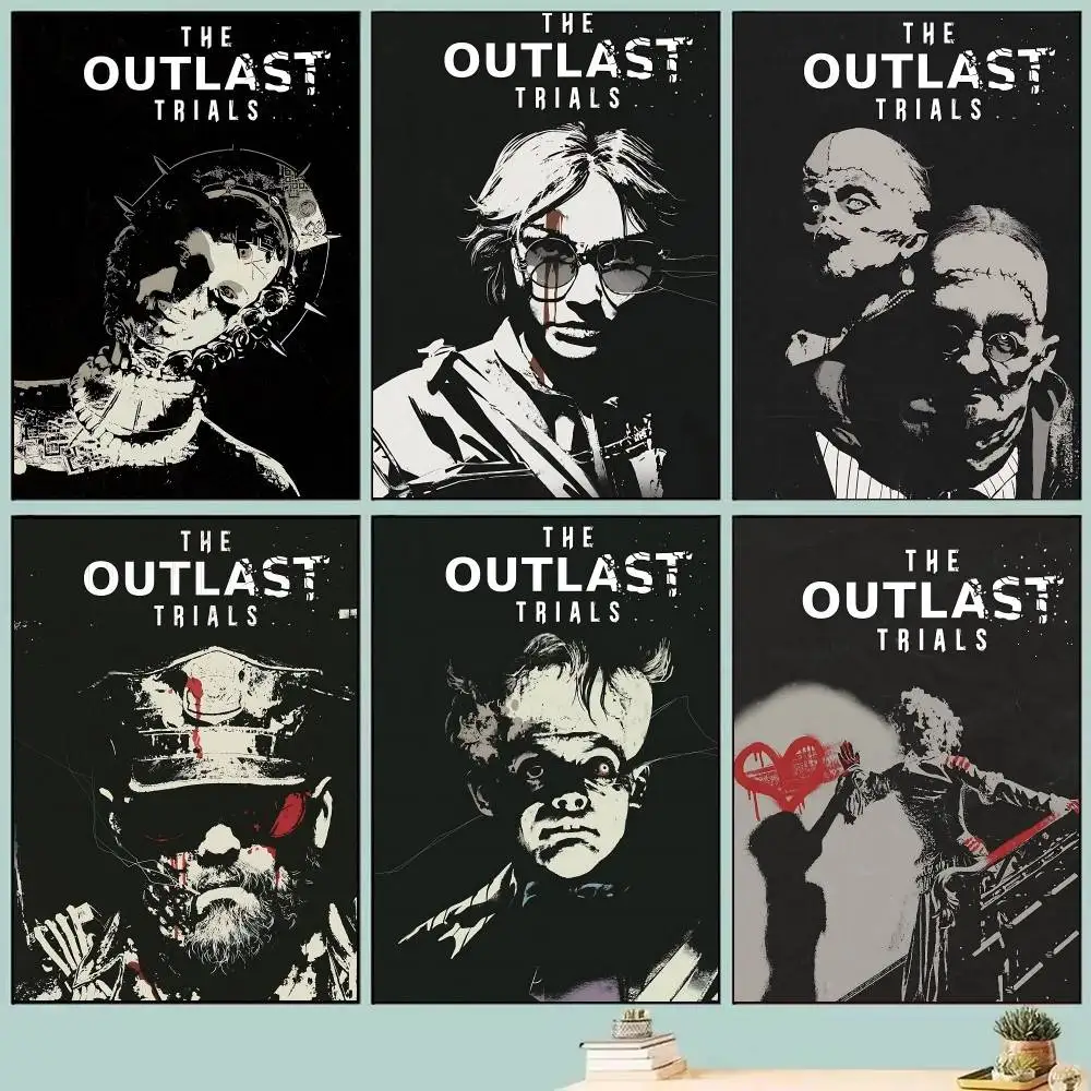 GAME The Outlast T-Trials Horror Posters Self Adhesive Waterproof Ideal For Living Room Bedroom Bar Decoration
