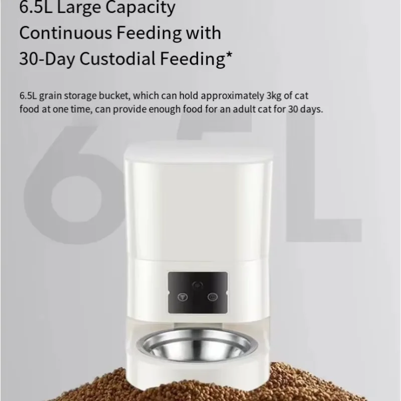 

6L Wifi Smart Pet Feeder Camera Tuya App Control Single Double Bowl Cat Dog Food Dispenser Automatic Pet Feeder With Camera