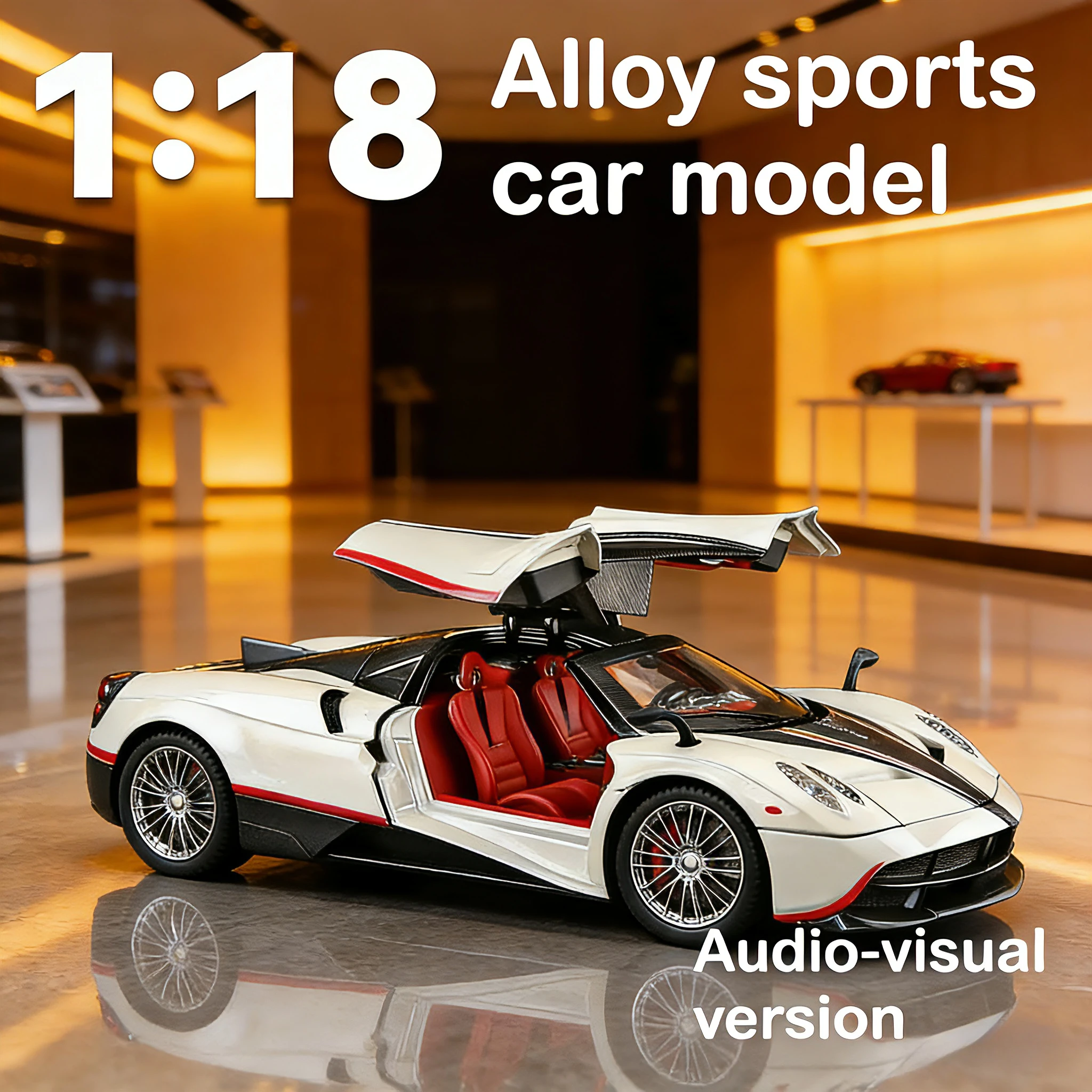

18 Super Sports Car Pajoni, модель из сплава со звуковыми и световыми эффектами, четыре игрушечных машинки открытого типа, подарки для взрослых и детей.
