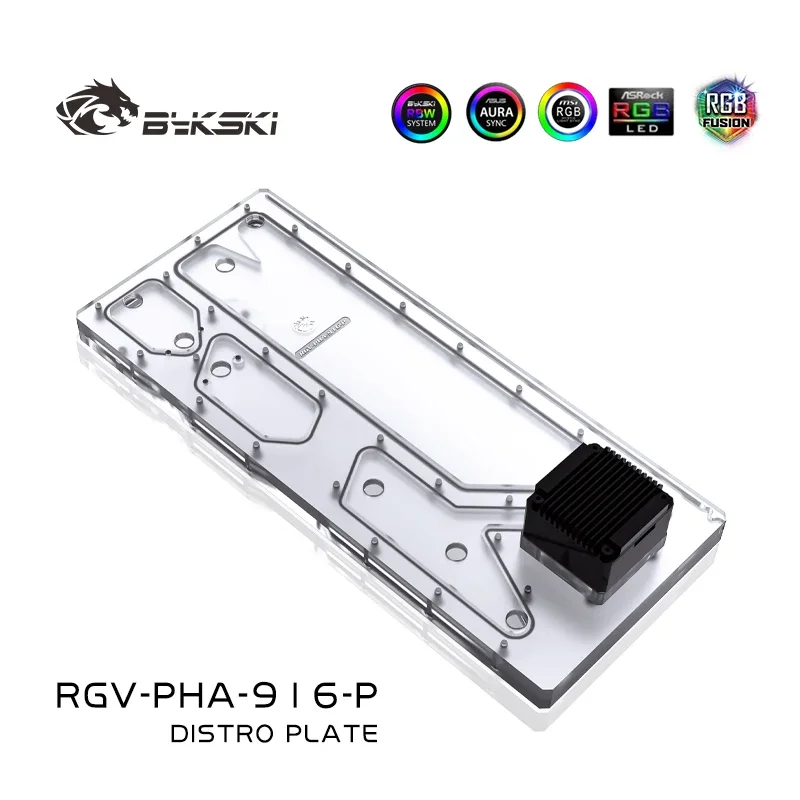BYKSKI Acrylic Board use for PHANTEKS 916 Computer Case / Water Channel Solution for CPU and GPU Block / 3PIN RGB Light