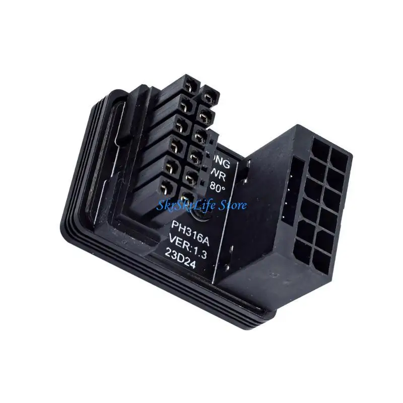 

E65E PCIe 5.0 Connector 600W 180 Degree ATX3.0 Power Adapter Board 16P to 16P Male to Female Power Supply for Desktop
