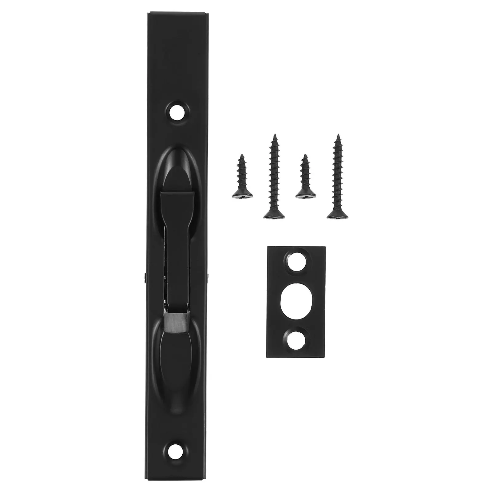 

1Set Stainless Steel Flush Bolt Black Brushed 6 Inch Concealed Security Lock for French Sliding Double Doors Garage Gate