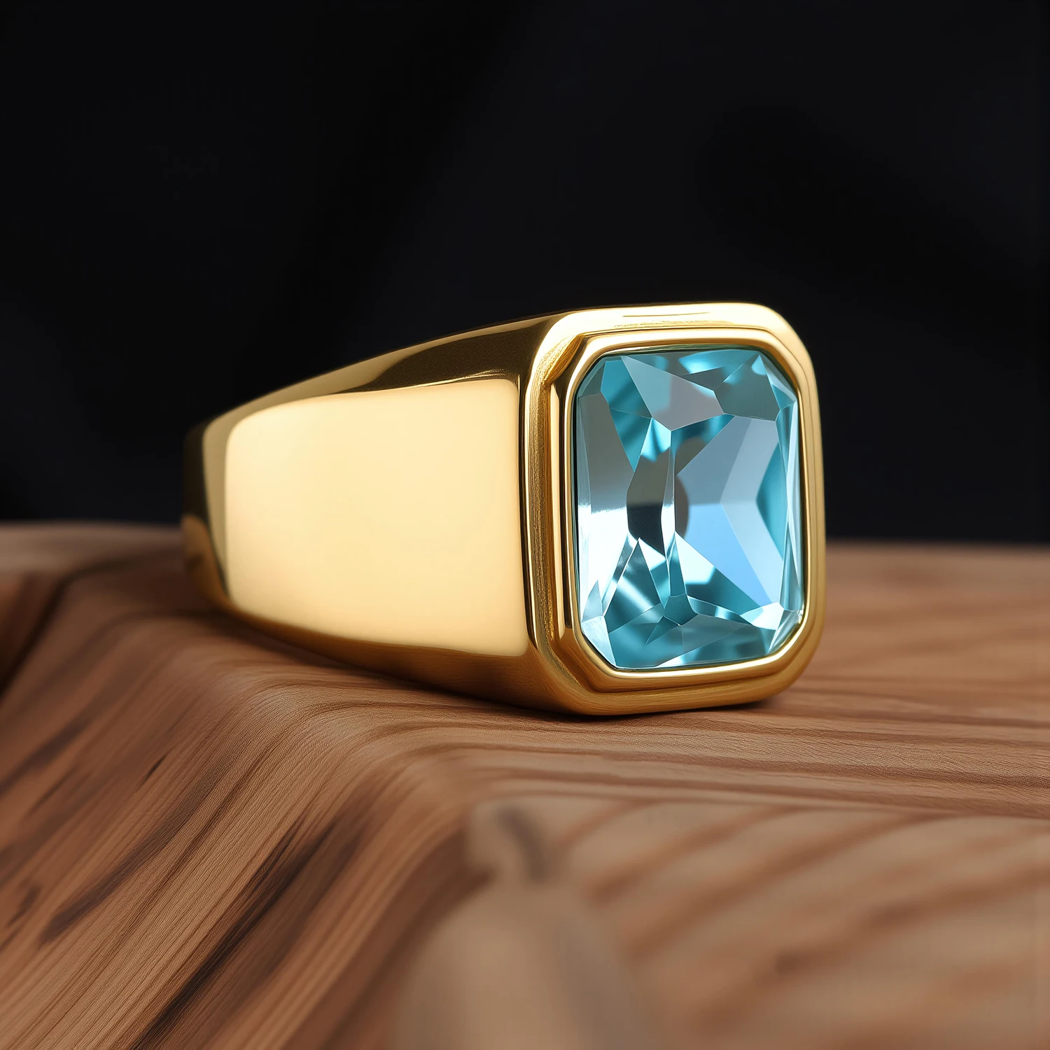 R3381 Men's/Women Trend High Quality 316LStainless Steel Multiple Colors Gemstone Style Onyx Golden Rings Jewelry