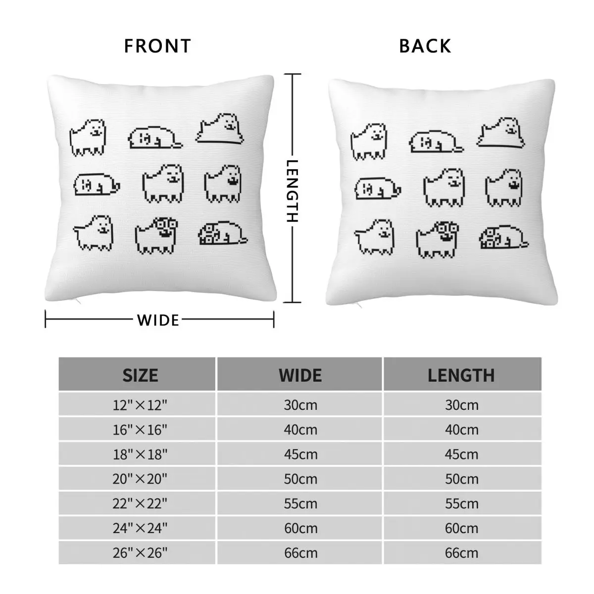 Annoying Dog Undertale Game Square Pillowcase Polyester Linen Velvet Pattern Zip Decorative Room Cushion Cover 18