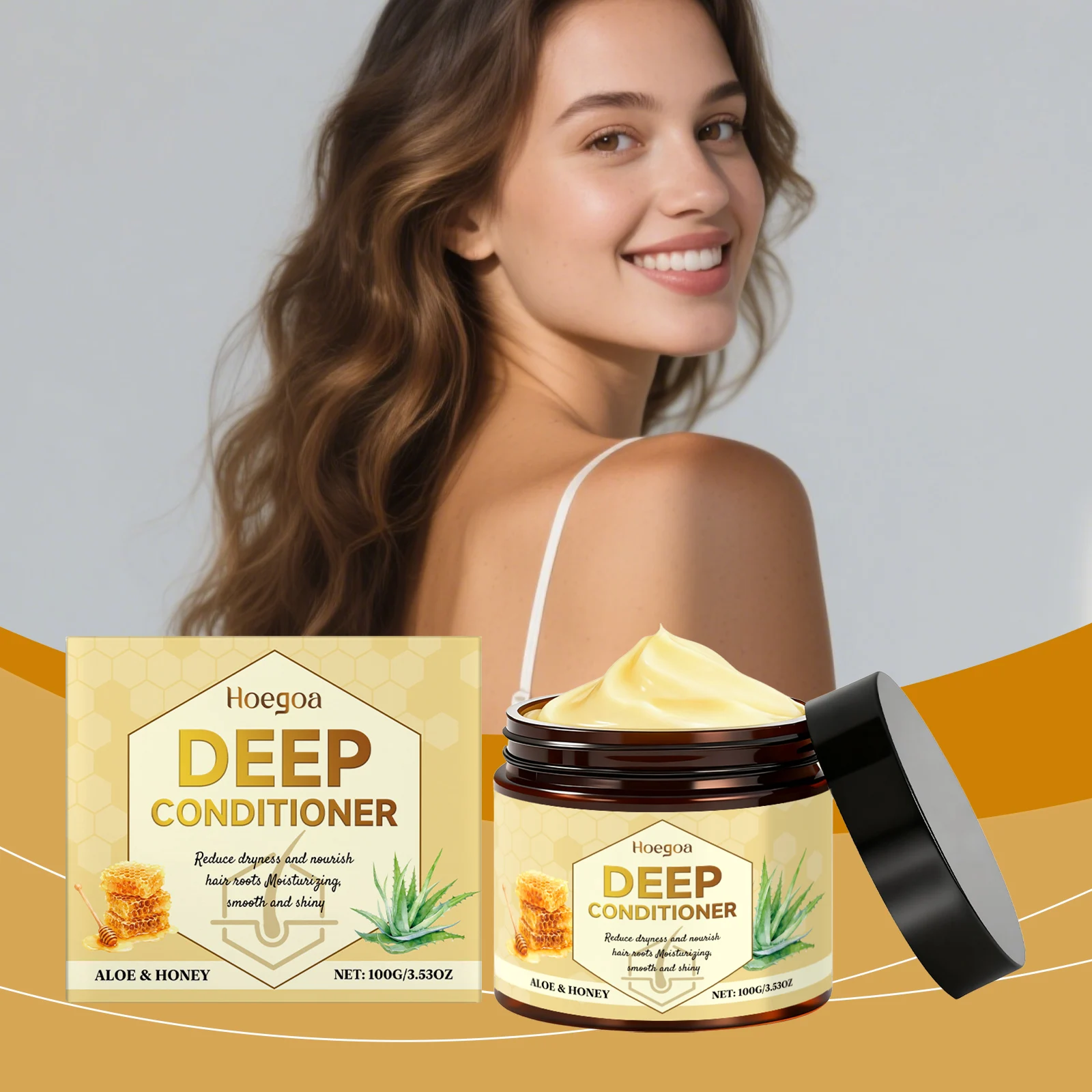 

Shiny & Nourishing Hair Conditioner - Deep Moisture for Smooth Puffy Hair, Strengthens Fragile Strands & Cares for Scalp