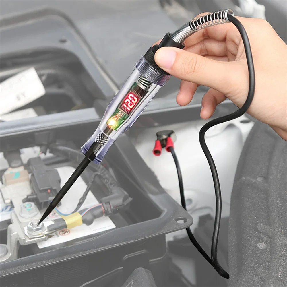 Auto Circuit Tester Truck Voltage Circuit Tester DC 6V 12V 24V Digital Display Auto Diagnostic Probe Test Pen