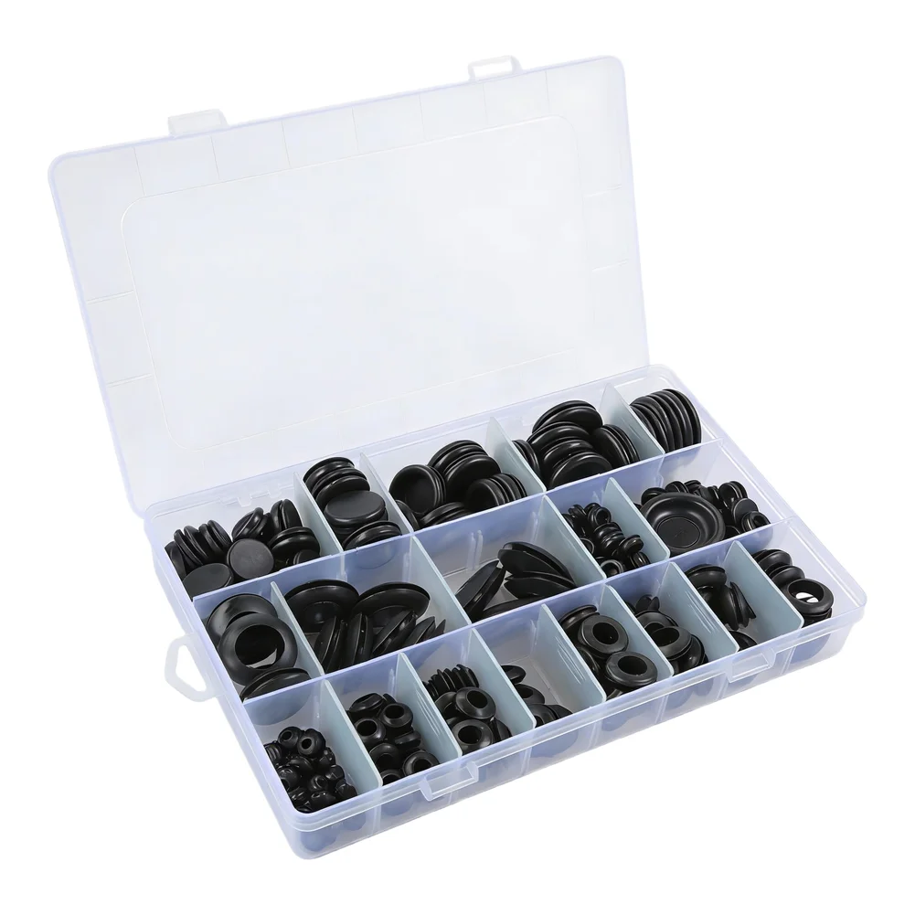 

Набор из 250 уплотнителей для кабельных вводов из натурального каучука, разные размеры, для защиты разъемов, ввода кабеля и электромонтажных работ