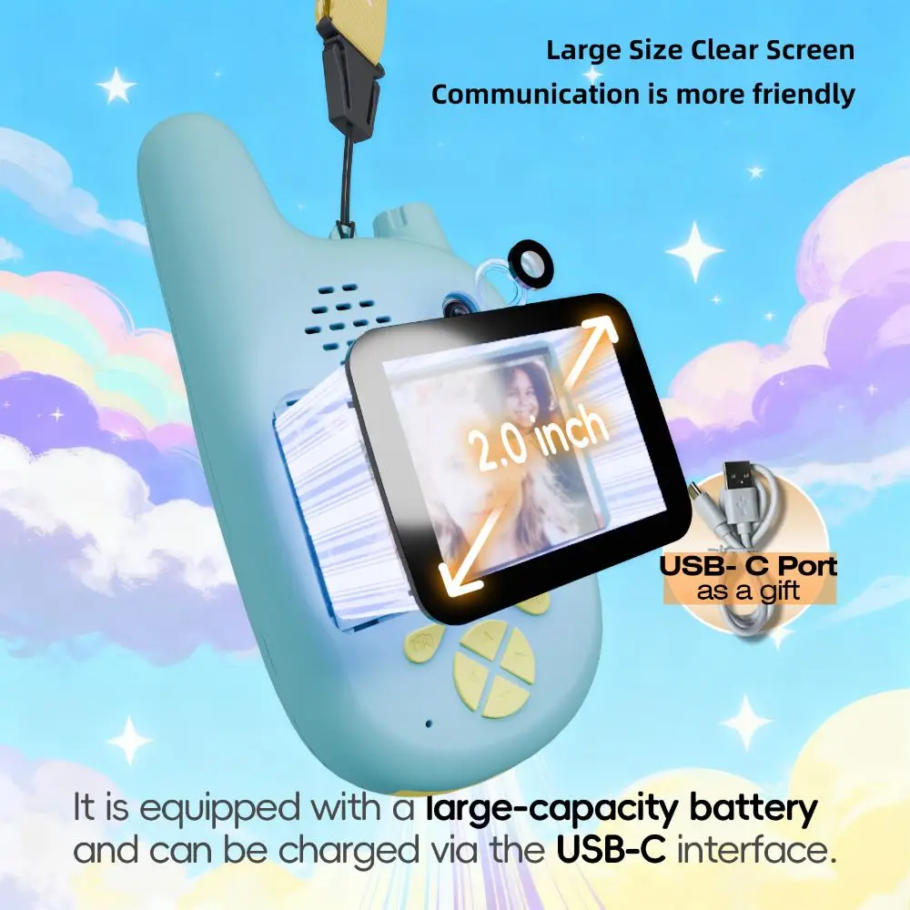 Dubbele camera's Video Walkie-talkies voor kinderen 2-inch scherm Oproep met één klik HD-scherm Intercom Foto's maken Cadeau