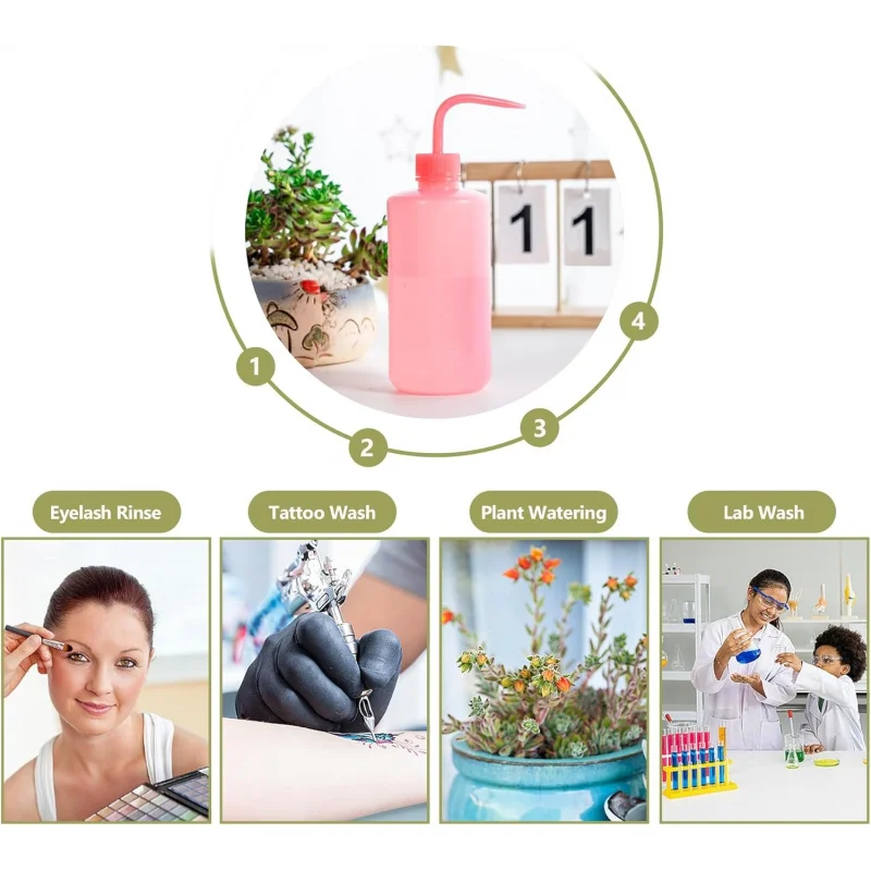 250ml tattoo wash bottle squeeze water squirt bottle succulent watering, safety rinse watering tools, tattoo supplies 2pc