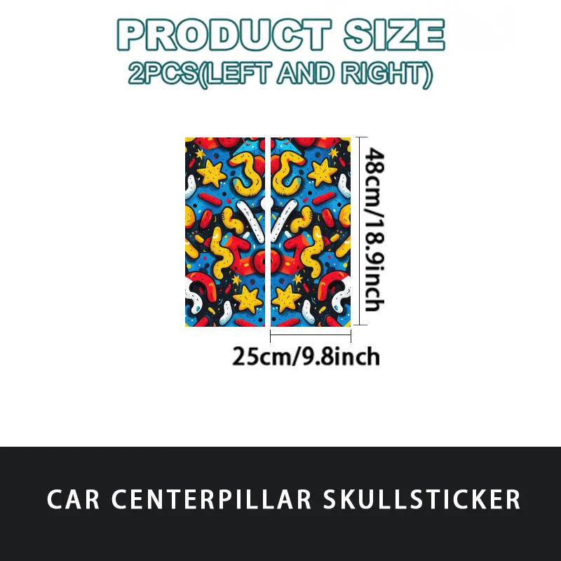 Two items of different colors on the background, waterproof and self-adhesive car sticker, suitable for vehicle B-pillars