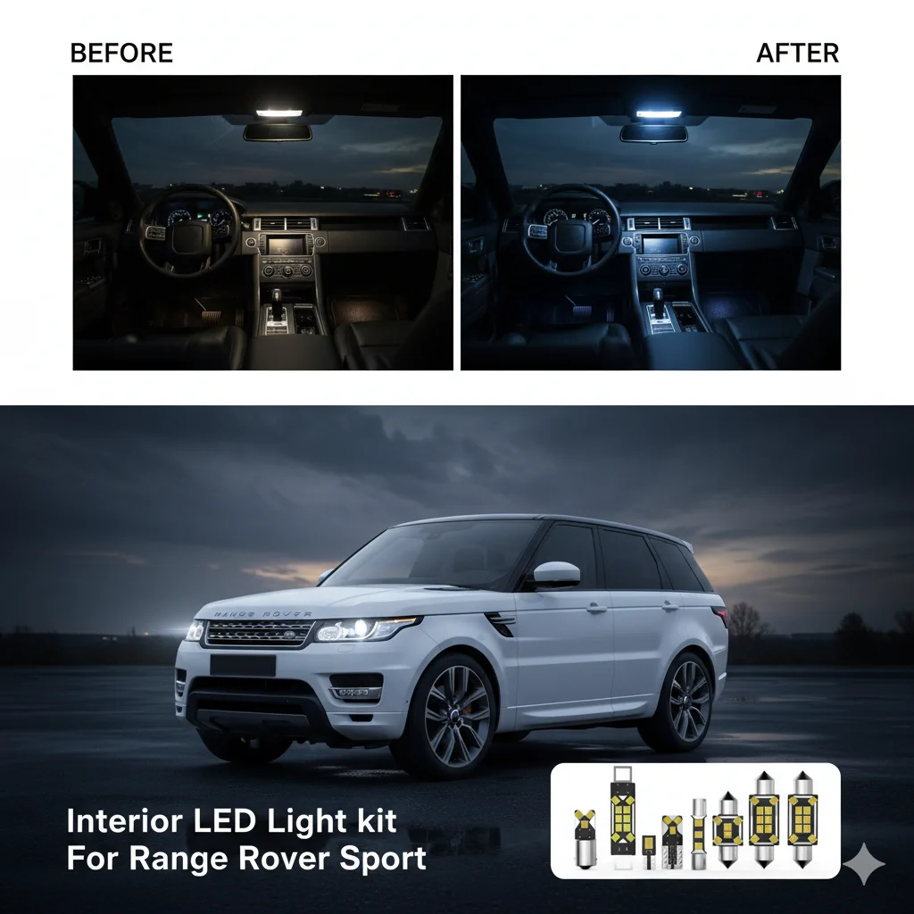 For Land Rover Range Rover Sport/Evoque 2005 2008 2010 2013 2015 2016 2018 2020 Car Interior Light LED Kit White Canbus