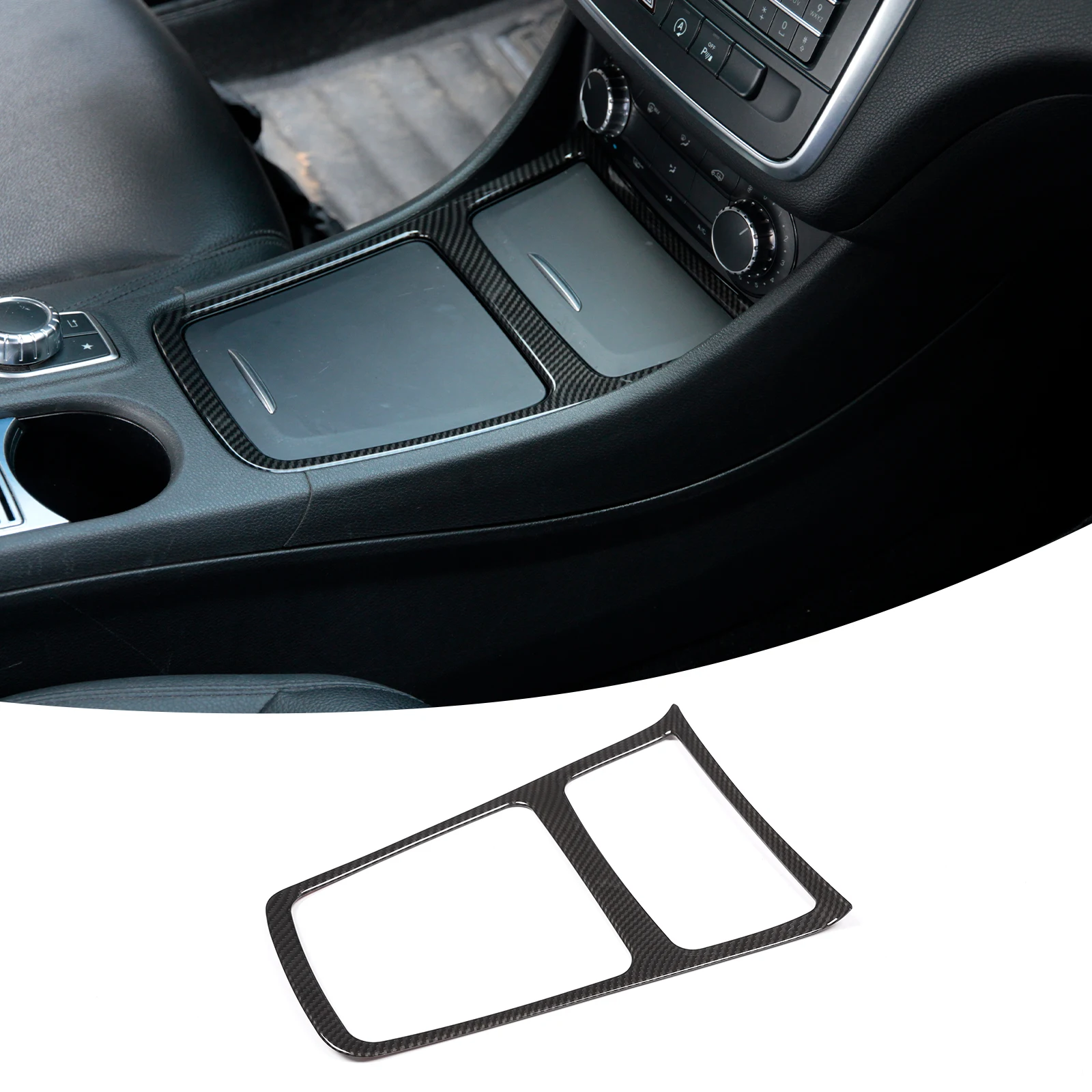 Aufkleber für die Mittelkonsole, Aufbewahrungsbox-Rahmenverkleidung, Auto-Innenzubehör für Mercedes Benz CLA GLA A-Klasse W117 C117 W176 2013-2018