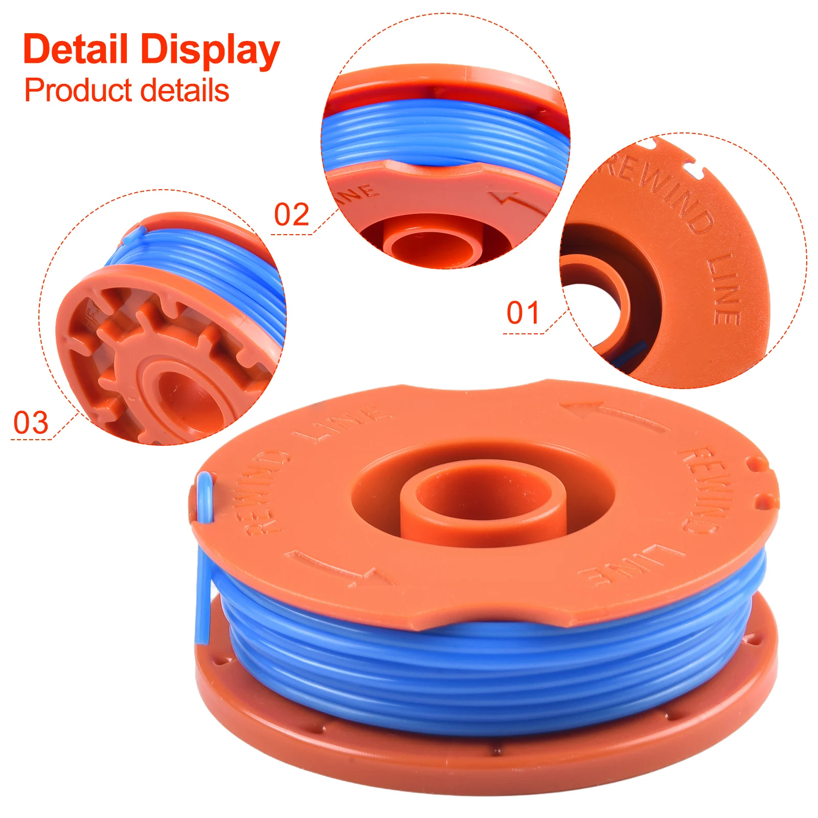 For Flymo Replacement Spool Line for Mini Trim Multi Trim 200 250 300 FLY020 513765190 Convenient Package Options