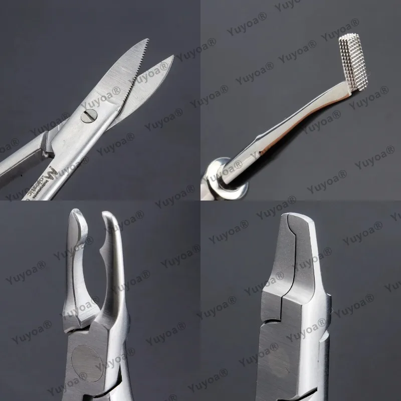 1 Set Kid Preformed Crown Kit with Sterilization Box,Orthodontic Band Contouring Pliers,Crimping Pliers Dentist Instrument Tool