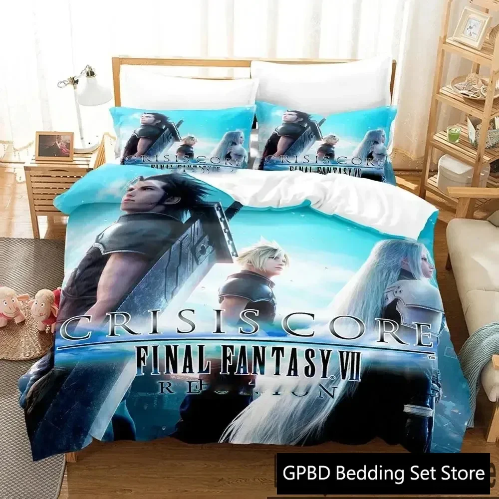 3D Print Crisis Core Final Fantasy VII Bedding Set Double Twin King Duvet Cover Comforter Pillowcase Boys Girls Adults Bedroom