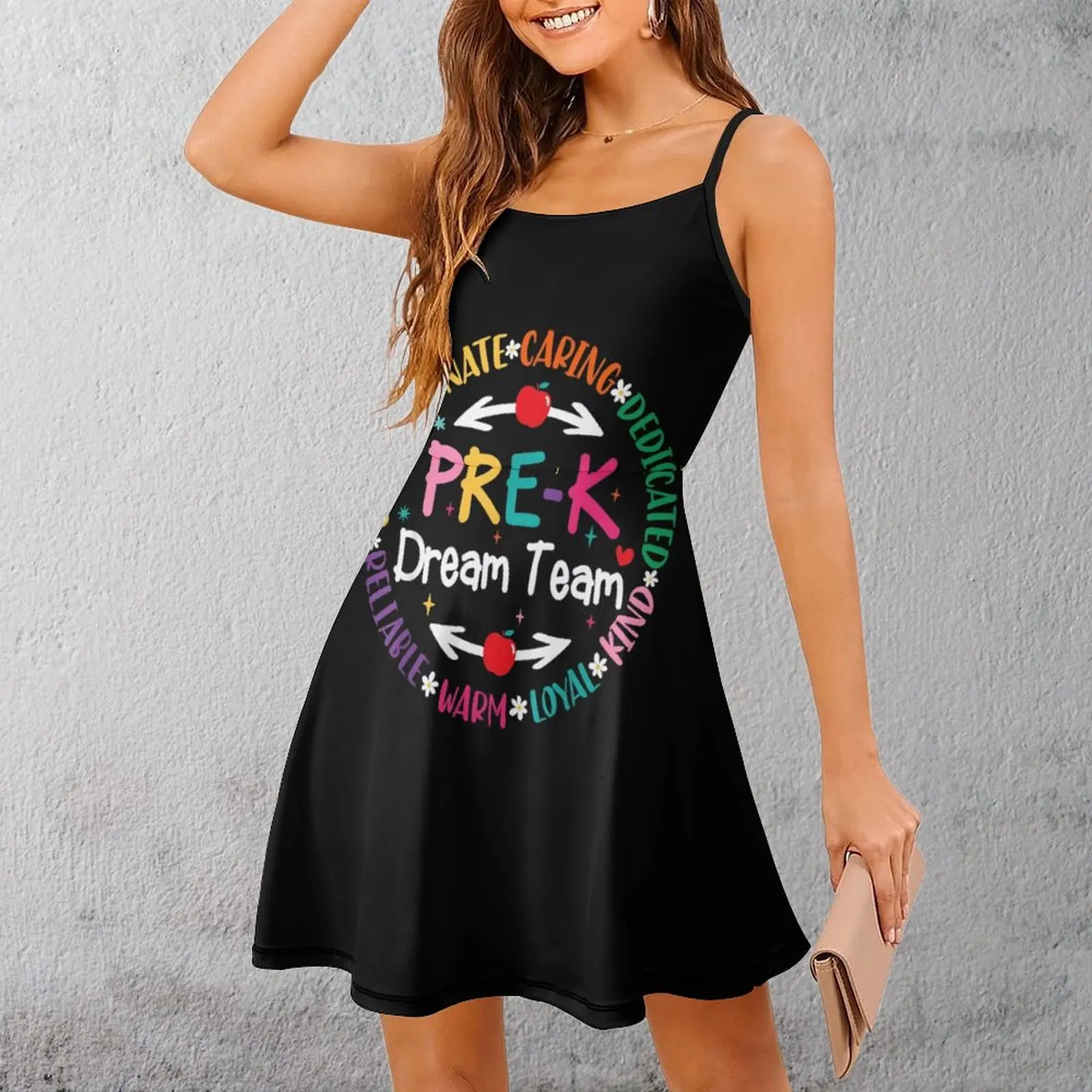 

Женское платье на бретельках Pre-K Dream Team Vibes, креативная сексуальная женская одежда, забавное платье на бретельках для вечеринок