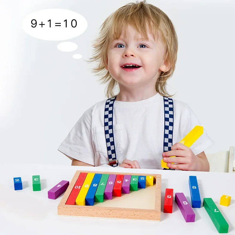 Colorful Wooden Math Toys Learning Sticks Long And Short Counting Sticks Mathematics Teaching Aid