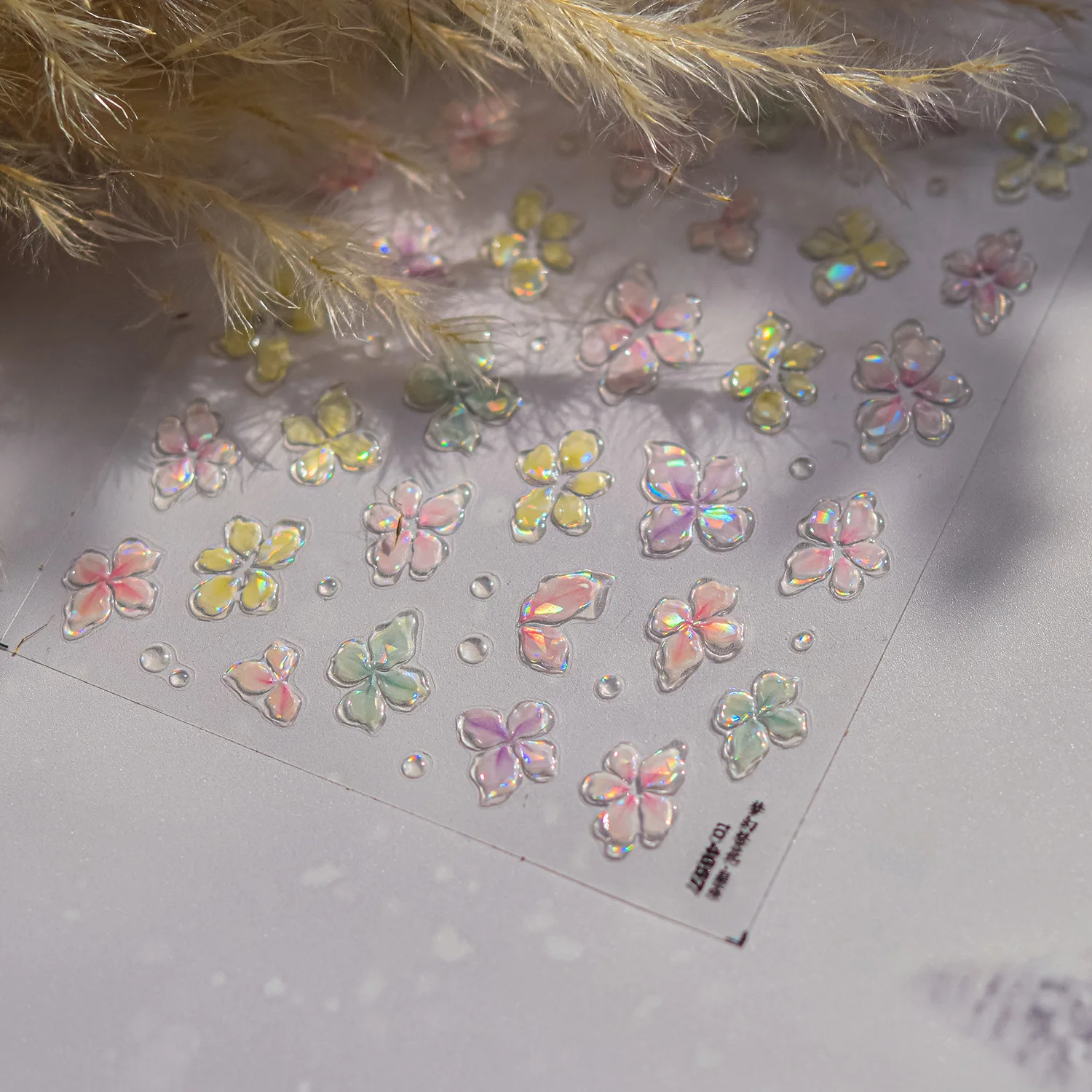 Alegre dopamina flores feliz floral 5d arte do prego adesivos geléia pétalas colorido auto adesivo decoração manicure decalque diy