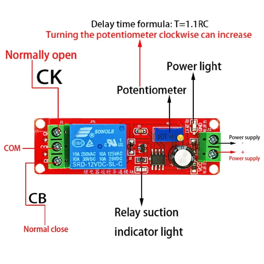 DC 5V 12V Time Delay Relay NE555 Time Relay Shield Timing Relay Timer Control Switch Car Relays Pulse Generation Duty Cycle