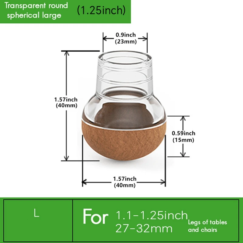 Protectores de suelo para patas de silla B17C, para suelos de madera dura con almohadillas de fieltro, cubiertas para proteger muebles de madera, taza para pies, 24 Uds.