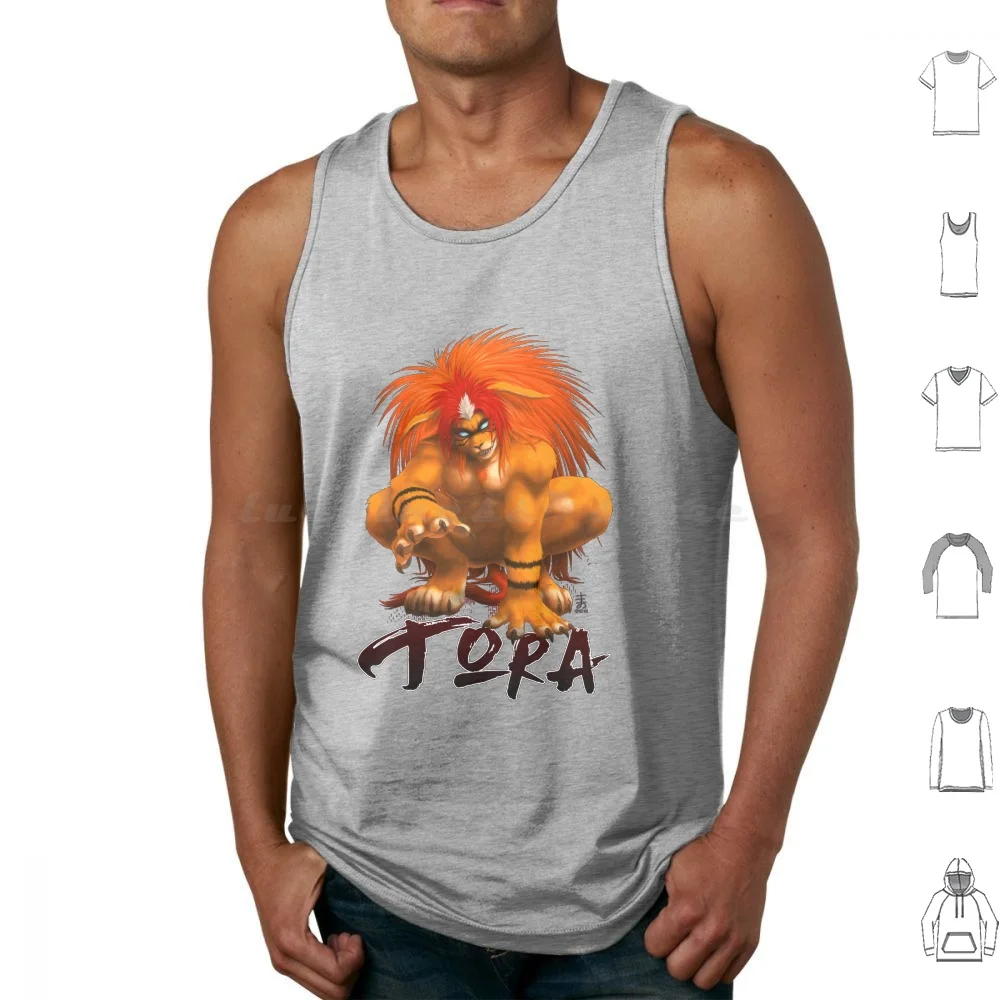 Tora! Tank Tops Vest Sleeveless Tora Ushio Anime Manga Tiger Furry Zen Demon Japan Cartoon Spirit Cat