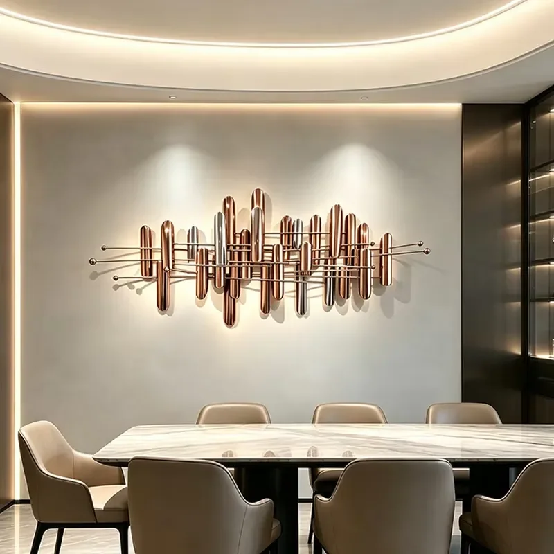 Modern Abstract Stainless Steel Wall Art Metal Sculpture for Living Room Hotel Lobby Decor Contemporary Home Hanging