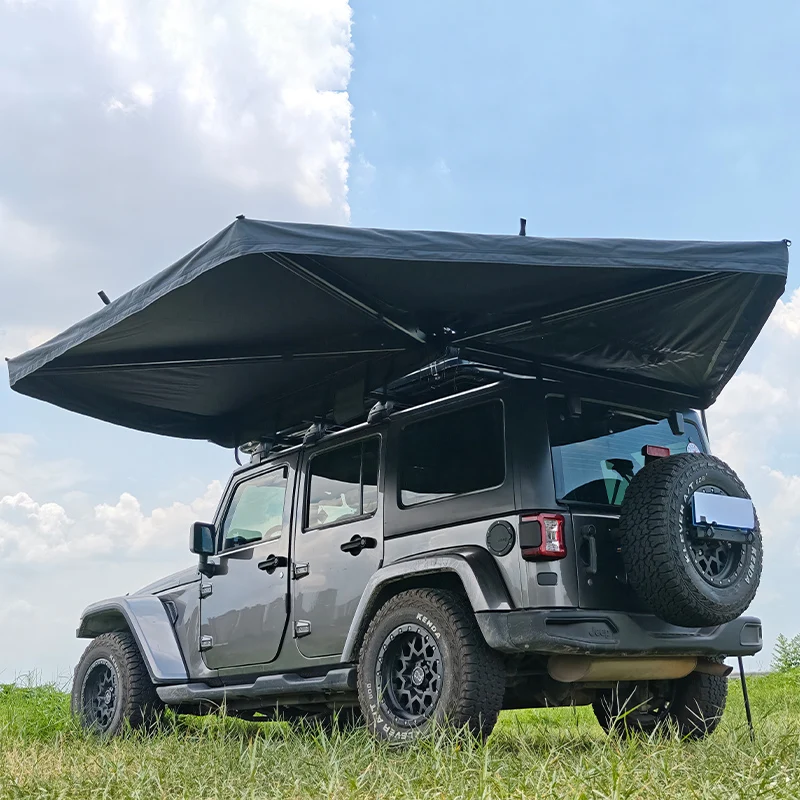 

270 Degree Awning Free Standing Foldable Truck Canopy Camping Car Roof Tent with LED Outdoor Sides Pickup Awning 4*4 for Car
