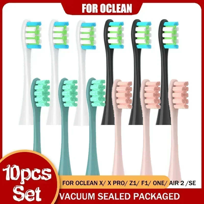 10PCS Replacement Brush Heads for Oclean X PRO/Z1/F1/One/Air 2/SE Soft DuPont Nozzles Vacuum Sealed Packaged