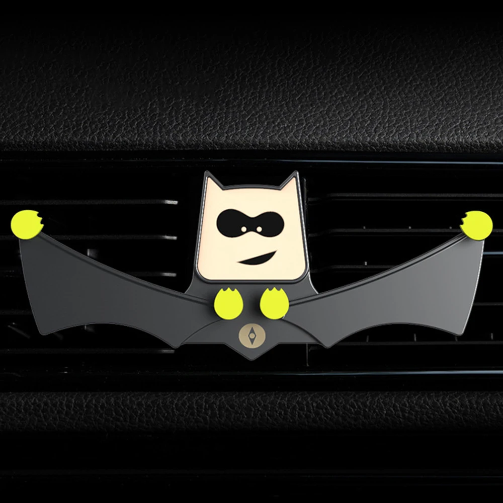 

Car Phone Holder Ornament Cartoon Bat Mobile Bracket ABS Trim Air Vent Outlet Center Control Decorative Auto Accessories Gifts