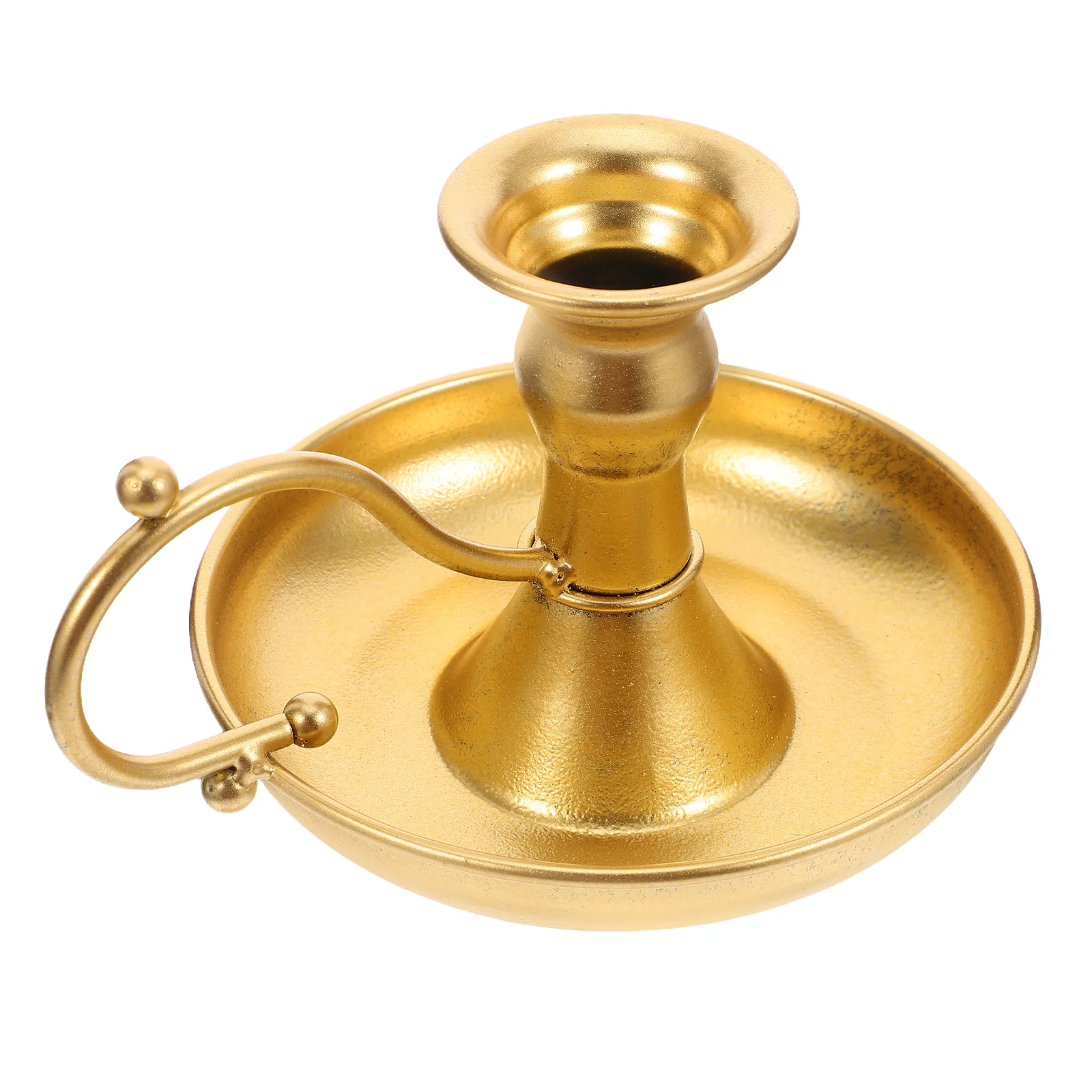 

Retro Taper Holder with Handle - Elegant Iron Stand for Ceremony Festive Gatherings Vintage Candlestick Household