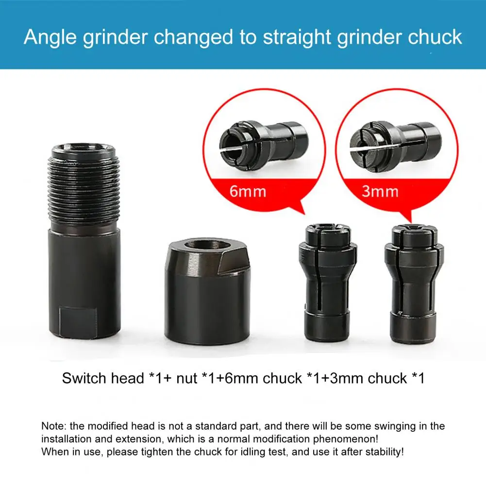 Universal Grinder Adapter Kit High Strength Grinder Adapter Durable Construction Angle Grinder Accessory Universal Fit 3mm/6mm
