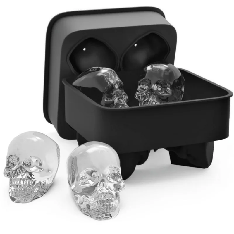 

3D Large Skull Ice Cube Mold Tray,Round Whiskey Ice Mold with Lid for Whiskey Drinkers,Bartenders,Home Bar Enthusiasts Gifts