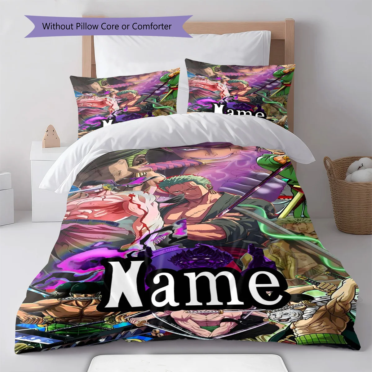 Custom One Piece Comforter Cover Set Personalized Name Polyester Duvet Cover with Pillowcase Bedding Set Home Decor