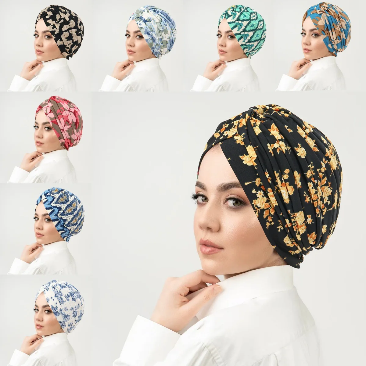 

Women Twist Turban Muslim Hat Islamic Inner Hijabs Ladies Chemo Cancer Cap Bandanas Head Scarf Lated Headwear Hair Accessories