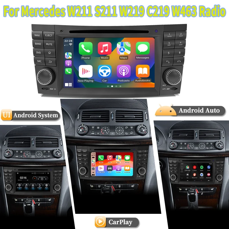 

Wireless Android Auto Carplay Car Radio Multimedia Player For Mercedes Benz CLC W203 C-Class C180 C200 CLK200 CLK W209 Autoradio