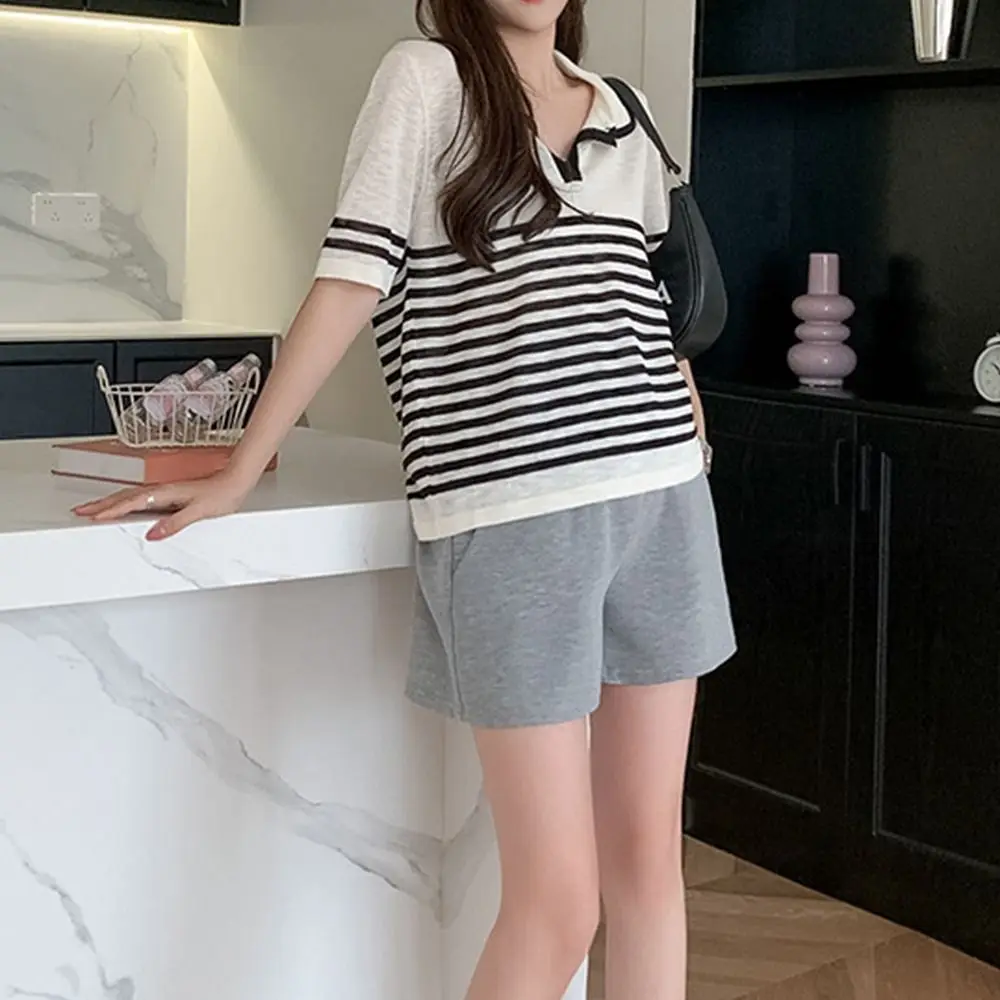 

Брюки для беременных с высокой талией, дышащие брюки для беременных размера XL/XXL, однотонные широкие шорты для беременных