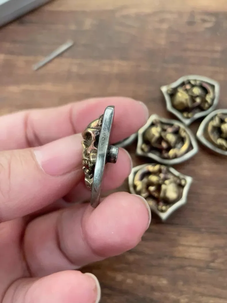 1 Piece Brass Skull Wallet Snap Button with Screw, Watch Strap Buckle Accessories