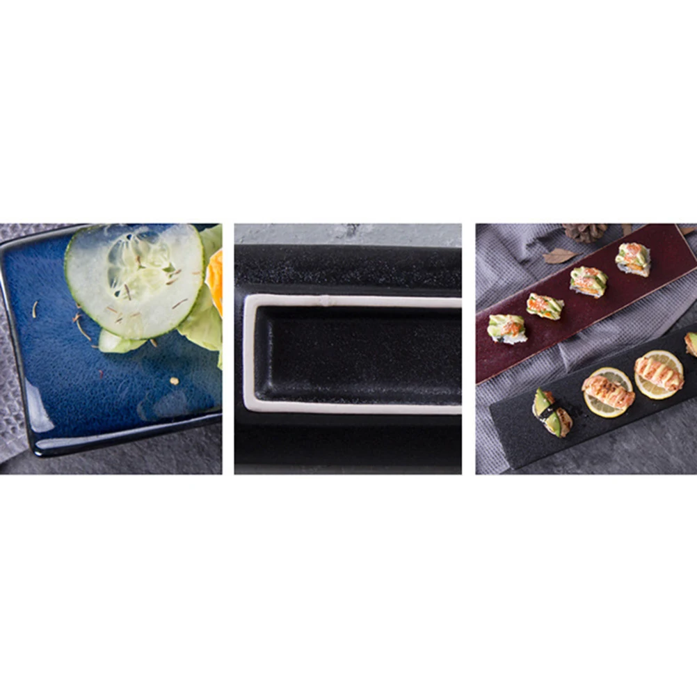 

Ceramics Sushi Plate Rectangular Blue Serving Tray for Home Restaurant Party Sashimi Snack Dish Ceramics Sushi Plate