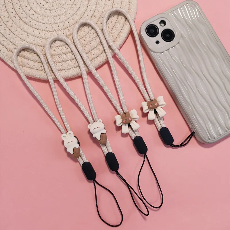 

Short Wrist Strap Adjustable Pendant Mobile Phone Lanyard Cartoon Bear Pendant Phone Case Universal Antiloss Wrist Strap Pendant